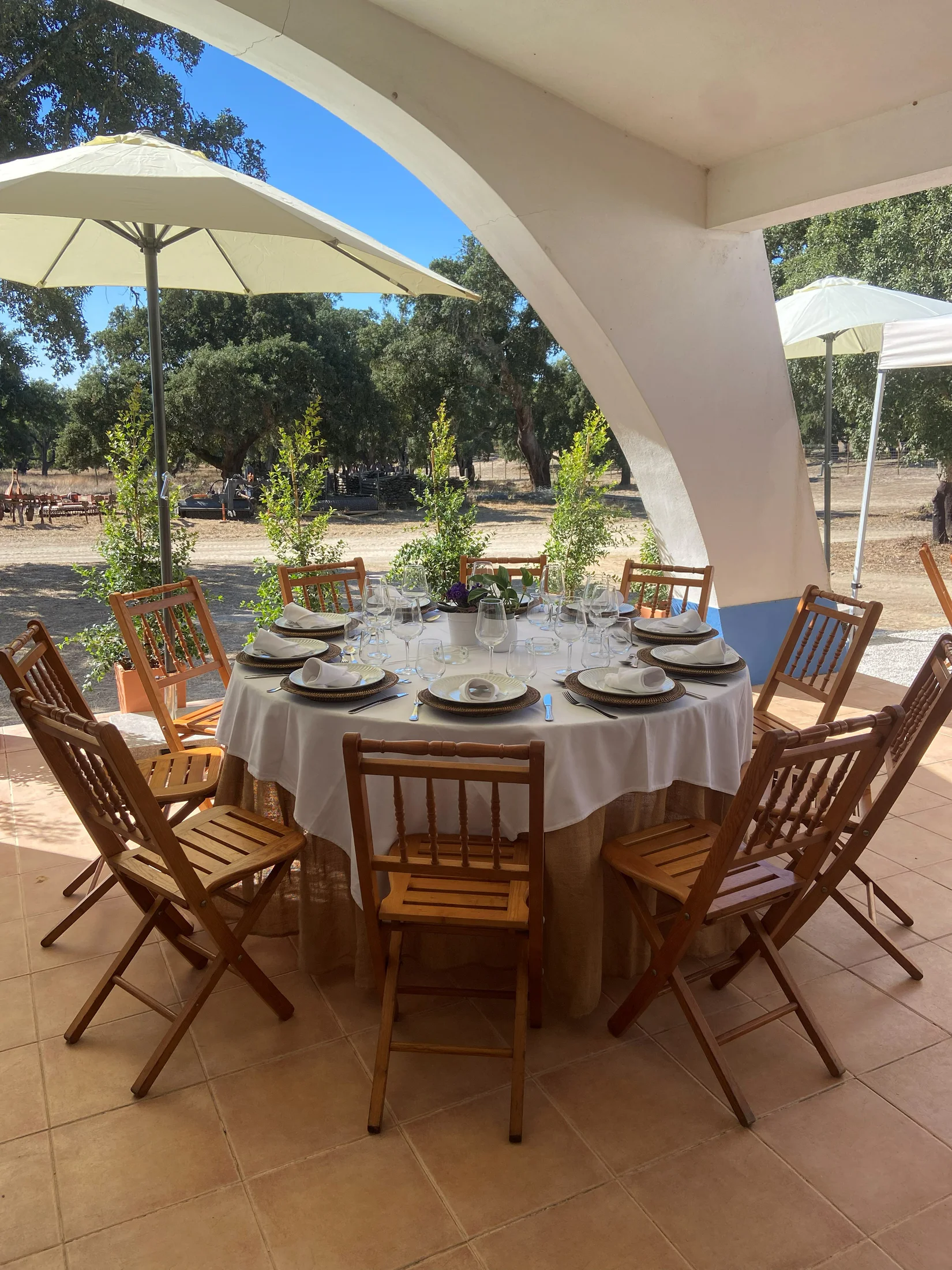 Mesa redonda preparada pela PassaPalavra para uma celebração no campo